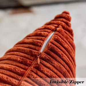 Fall Lumbar Pillow Covers Solid Striped Velvet Corduroy Couch Chair Autumn Oblong Cushion Cover Throw Pillow for Baby Toddler Nap, 12 x 20,