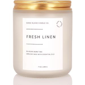 Fresh Linen Scented Candle for Home Scented 50+ Hrs Long Lasting100% Natural Soy Wax Clean Linen | Candle Gifts for Women Men Highly Scented House Warming Gifts
