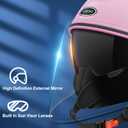 Adult 3/4 Open Face Motorcycle Helmet, Double Visor Motorbike Scooter Ebike Moped Cruiser Helmets for Men and Women DOT Approved (Pink, L)