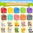 Learning Toys for 1,2,3 Year Old Toddlers, 20Pcs Farm Animals Toys Montessori Counting, Matching & Sorting Fine Motor Games, Christmas Birthday Easter Gift for Baby Boys Girls Age 12-18 Months