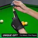 Billiards Glove Professional 3-Finger Pool Glove for Left Hand, Snooker Cue Gloves for Men and Women (Black)