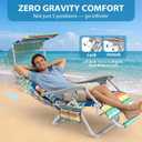ZENPETIO Zero Gravity Backpack Beach Chair with Canopy, Infinite Reclining Beach Chairs for Adults, Portable Foldable Heavy Duty Beach Chair with Headrest for Sand, Pool, Garden