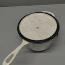 Sauce Pan, Enameled Cast Iron Saucepan Dutch Oven Pot with Lid, Small Cooking Sauce Pot, Nonstick & Oven Safe – White