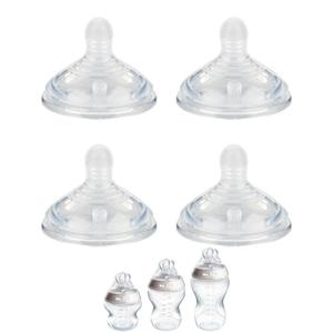 Silicone Nipple (L) for Tommee Tippee Natural Start Anti-Colic Baby Bottles, Fast Flow, 6m+, 4 Count