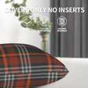 HOSTECCO Winter Plaid Throw Pillow Covers 20x20 inch Set of 2 Fall Orange and Black Pillow Cases Farmhouse Decorative Cushion Covers for Sofa Couch