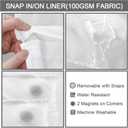 No Hook Shower Curtain and Liner Set,Dark Gray Boho Striped Shower Curtain for Bathroom Cotton 75" L x 60" W