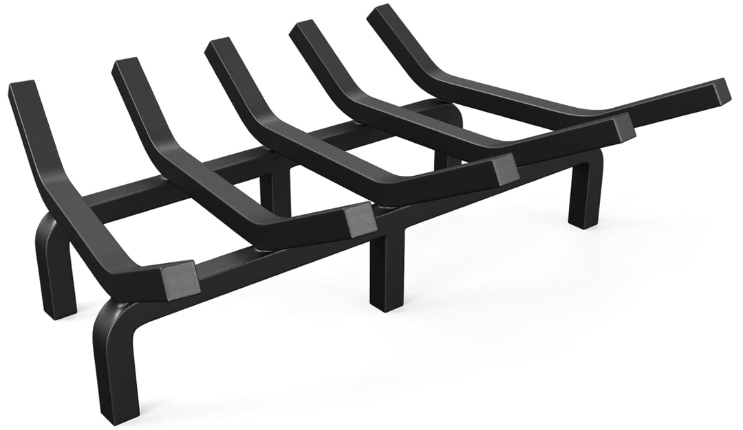 Mr IRONSTONE Fireplace Grate Fireplace Log Holder Solid Steel Heavy Duty Firewood Log Burning Rack Fire Grates for Outdoor Kindling Tools Pit Indoor Wrought Iron Wood Stove 17 inch