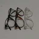 Przene 3 Pack Blue Light Blocking Glasses Women/Men, Retro Round Computer Glasses Anti Eye Strain/UV/Glare, Gaming Glasses. (Black/Crystal/Amber)