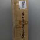 4FT Artificial Cycas Tree, Faux Sago Palm Tree with Planter, Decorative Rocks, Fake Palm Tropical Plant with Authentic Leaves and Trunk for Home Office Patio Porch Decor(Black)