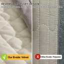 tohrisa King Size Velvet Quilt Set, Ultra Soft 3 Pieces Bedding with 2 Pillow Shams, Lightweight All Seasons Reversible Coverlet Bedspread with Plaid Quilting, Grey/White 108x96 Inches, KING/CAL.KING