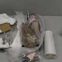 PoKat 20.25" Retro Farmhouse Table Lamp Set of 2 - Living Room & Bedroom Rustic Linen Bedside Nightstand Lamps for Kids, Study, Office - Resin, Suitable for Small Places (Dark Wood Resin)