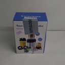 12-Piece Smoothie Blender Maker 25,000 RPM Personal Blender for Ice Crushing Smoothies & Frozen Drinks Nuts with 23oz, 32oz, 37oz Portable Cups Two 6-Leaf Stainless Steel Blades, Silver