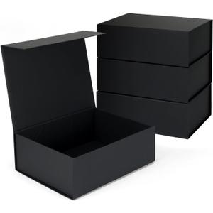 Edenseelake 12x9x4 Inch Black Gift Boxes with Magnetic Closure Lids for Presents, Wedding, Valentines Day, Fathers Day, Birthday