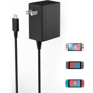 Charger for Nintendo Switch,39w AC Power Nintendo Supply Adapter 15V 2.6A Fast Charging,with 6.6FT USB C Cord Compatible with Nintendo Switch Lite/LITE/OLED,Support TV Dock/Phones