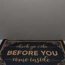 Check Your Vibe Before You Come Inside Door Mat, Indoor Outdoor Entrance Funny Doormat, Anti Slip Easy to Clean Corridor Entry Mat, Suitable for Gift Check Your Energy Door Mat, 30x17 Inch