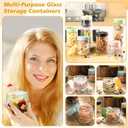 Suclain 9 Pcs Mason Jars with Lids Airtight Overnight Oats Containers Glass Storage Jars for Breakfast Lunch and Leftovers Salad Meal Prep Container for Food Storage Mush Chia Pudding (16 oz)