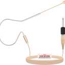 PYLE-PRO Over Ear Boom Microphone Headset - Professional Hands Free Omnidirectional Wired Audio Condenser Microphone Headset w/ 3.5mm / 1/4" Adapter, 1.2m Cable, and Windscreen - PMEM1 (Beige)