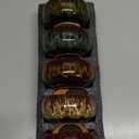 Cute Ceramic Succulent Garden Pots, Planter with Drainage and Attached Saucer, Set of 5 -Plants Not Included (Round)