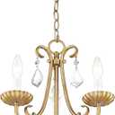 Livex Lighting 40873-48 Daphne 3 Light AGL Mini Chandelier, Antique Gold Leaf, 13.88"l X 13.88"w X 14.88"h