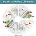 Oubonun Lazy Susan Organizers Set of 8, 11.6 x 10.2 x 4.1' Plastic Transparent Kitchen Cabinet Storage Bins with Handle, 4.1" Deep Container, 1/8 Wedge - Food Safe, without BPA