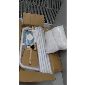 Baby Swing with Stand, Swing Set for Infant, Outdoor Indoor Swing Set with Canvas Cushion Seat (Gray) (Black)