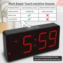 Peakeep Battery Operated Digital Clock, Alarm Clock for Bedrooms - Cordless Large Big Numbers 4 Dimmers for Seniors, Adjustable Volume Loud Alarm Clock for Heavy Sleepers Adults (Red Digits)