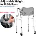 Walker Tray 20.47 * 10.23in, Detachable Tray, Foldable Tray and Walker Accessory Tray Table are Suitable for Side Rodless Walker Aid, with Two Cup Holes, Tool Free Installation