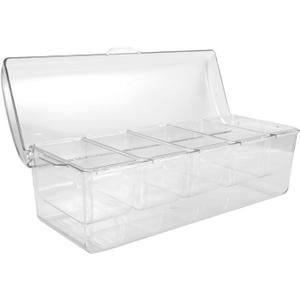 Mikinona Portable Salad Storage Container Divided Compartments for Outdoor Parties Keep Fruits Snacks and Condiments Fresh Ice Chilled Lid for Easy Serving (Transparent)