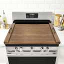 Noodle Board Stove Cover with Handles, Multiple Stove Top Cover Board for Electric/Gas Stove Top (Retro Brown)