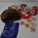 Xtinmee 36 Pcs Cowboy Party Costume Set, Cowboy Hats Paisley Bandanas Inflatable Stick Horses Kids Christmas Party Supplies (Brown)