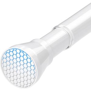 Tension Curtain Rod 30 to 64 Inch White Adjustable Curtain Rods No Drilling Expandable Pressure Spring Tension Curtain Rod 7/8" Spring Loaded Curtain Rods For Windows Bedroom Closet Doorway Door