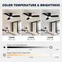 32" Ceiling Fan with Light and Remote, Small Quiet Low Profile Fandelier, Flush Mount Fan Lights with Memory Function, 3CCT, Dimmable, Reversible 6-Speeds, Timable Ceiling Fixtures-Black