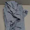 KOUFALL Light Blue Shower Curtain Liner Linen Fabric Waterproof Washable Pretty Boho Vintage Shower Curtains for Bathroom Decor with Hooks,72 x 72 Inch,Stone Dusty Grey Blue