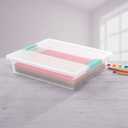 Sterilite Clip Box, Stackable Small Storage Bin with Latching Lid, Plastic Container to Organize Office, Crafts, Clear Base and Lid, Large, 1-Pack