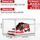Size 12 Acrylic Shoe Boxes,12 Pack Shoe Display Cases Clear Plastic Stackable Shoe Container Hat Sneaker Storage Bins, Fit Up to US Men's/Women's Size 12 Shoes