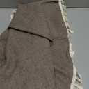 Linen Tablecloth with Tassels, Farmhouse Style Brown Tablecloth, Water Resistant Burlap Tablecloths for Round Table, 60 Inch Round Cocoa Brown