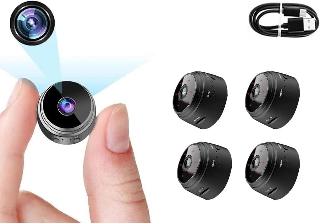 Hidden Camera 4 Packs, 1080P HD WiFi Home Indoor Outdoor Camera for Baby/Pet/Nanny, 2026 Mini Camera Remote Viewing for Security with iOS,Android Phone APP(Video Only)