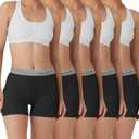 LALESTE Women's Cotton Boxer Briefs 3" Inseam Underwear Boy Shorts Panties 5 Pack XL