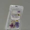 Abbery for iPhone 15 Pro Case Clear with Purple Pressed Flower Design Cute Soft TPU Real Dried Floral Daisy Aesthetic Protective Shockproof Women Girl's Phone Cover for iPhone 15pro(Purple Flower)