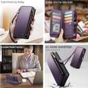 Defencase for Moto G Stylus 5G (2025 & 2026) Case, RFID Blocking Wallet Case for Motorola Moto G Stylus 5G 2026/2025 PU Leather Flip Strap Zipper Card Holder Phone Wallet Cases for Women Men, Purple