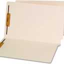 Universal Reinforced End Tab Fastener Folders, 0.75" Expansion, 2 Fasteners, Legal Size, Manila Exterior, 50/Box