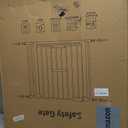 FURTIME 29"-41" Baby Gate with Cat Door Adjustable, Auto Close Dog Gate for Stairs,Doorways and House, Metal Pet Door Pressure Mounted,Easy Install, Effortless Walk Thru, White