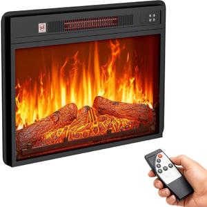 YITAHOME 24" Electric Fireplace Insert, Fireplace Heaters with Log Set, 24"x17.5"