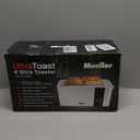 Mueller UltraToast Full Stainless Steel Toaster 4 Slice, Long Extra-Wide Slots for Bagels and Waffles, 6 Browning Levels, LED Display, Cancel/Defrost/Reheat Functions & Removable Tray, Kitchen Gadgets