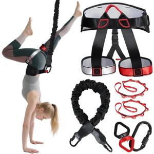 Heavy Duty Bungee Fitness Set Professional 4D Bungee Resistance Band for Home Gym, Yoga & Air Dance Adjustable Harness with 360 Rotational Device, Includes Workout Guide (S(110-132 pounds ))