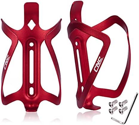 CNC Bike Water Bottle Holder, 2-Pack Bicycle Water Bottle Cage for Road Bike/Mountain Bike，red
