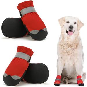 Waterproof Dog Shoes for Large Medium Dogs - Winter Snow Dog Booties Paw Protection with Adjustable Straps Rugged Anti-Slip Sole - Hiking Outdoors Pet Boots Paw Protectors Comfortable (5#, Red) Waterproof Dog Shoes for Large Medium Dogs - Winter Snow Dog Booties Paw Protection with Adjustable Straps Rugged Anti-Slip Sole - Hiking Outdoors Pet Boots Paw Protectors Comfortable (5#, Red)