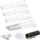 American Mahjong Racks with Pushers Complete Accessories Set, 4 Clear Acrylic Mahjong Racks, 4 Card Sleeves, 3 Large 19.6mm Dice, 420D Waterproof Storage Bag, Mahjong Accessories for American Mahjong