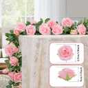 U'Artlines 3 Pack Artificial Pink Rose Vines Floral Garlands Total 19.5 Ft Fake Vine Silk Flower Garland for Indoor Outdoor Home Wedding Arch Garden Wall Decoration