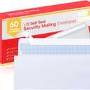 Zzrywuty #10 Letter Size Mailing Envelopes for Business, 60pcs Self Seal Windowless Security Envelopes 4-1/8 x 9-1/2 Inch White 24LB Paper
